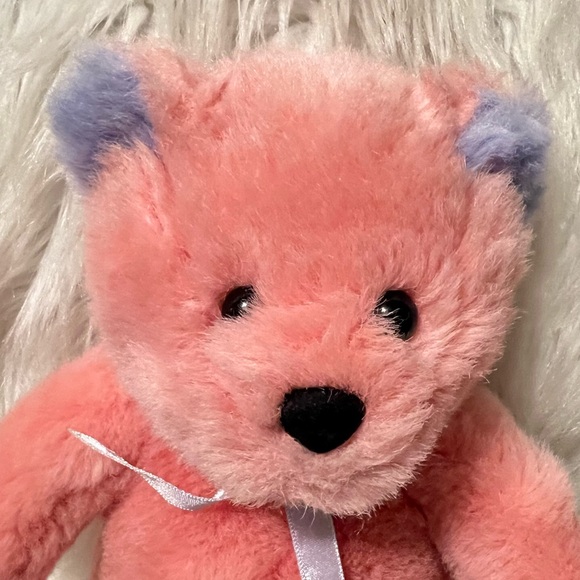 Vintage The Scarborough Collection 12” Plush Teddy Bear Pink Purple Ears Feet - Picture 2 of 6